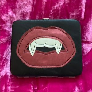 Lips and Fangs Vampire Wallet NWOT